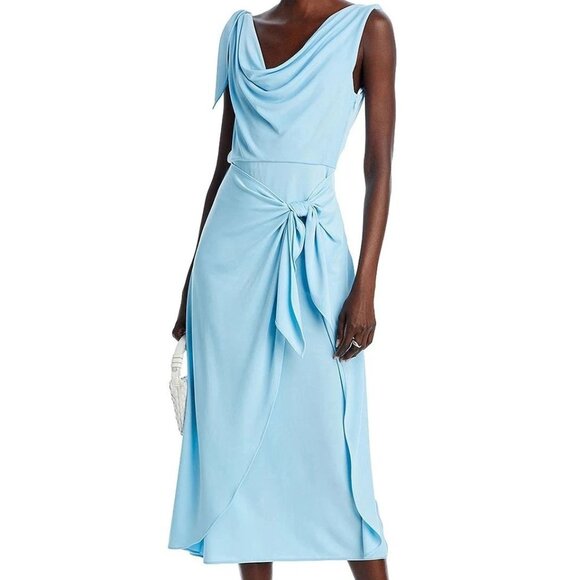 CINQ A SEPT Lt Blue Odin Drape Midi Dress Sz 4 NWT MSRP$395 - Picture 1 of 7